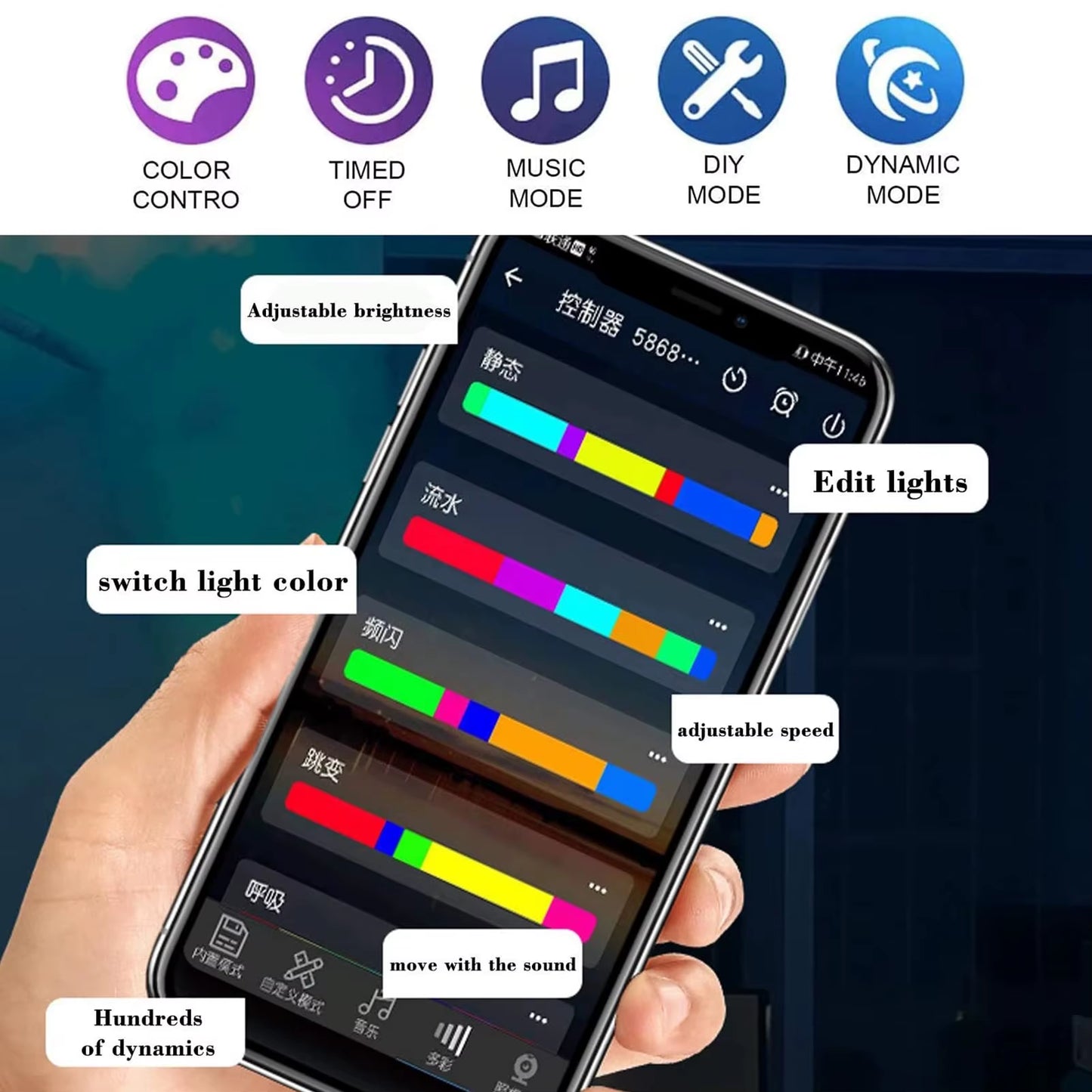 DIY Thunder Cloud Light Strip with APP & Remote Control, Cotton Cloud Ceiling Lamp, RGB LED for Gaming Room Christmas Decor