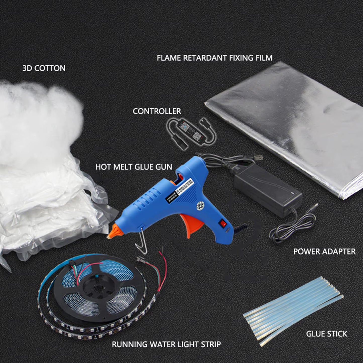 DIY Thunder Cloud Light Strip with APP & Remote Control, Cotton Cloud Ceiling Lamp, RGB LED for Gaming Room Christmas Decor