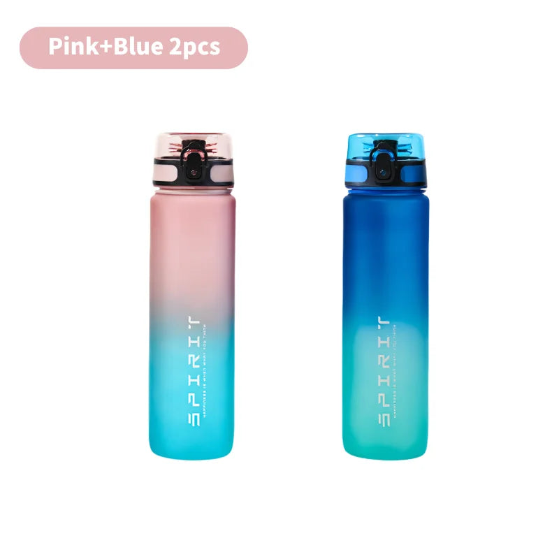 1 Liter Large Capacity Leak Proof Sports Water Bottle Colorful Plastic Cup Drink Items Outdoor Travel Portable Gym Fitness Jugs