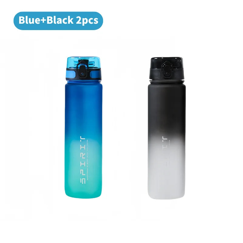1 Liter Large Capacity Leak Proof Sports Water Bottle Colorful Plastic Cup Drink Items Outdoor Travel Portable Gym Fitness Jugs