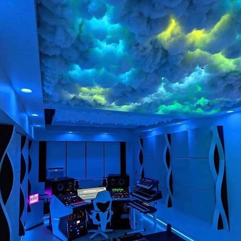 DIY Thunder Cloud Light Strip with APP & Remote Control, Cotton Cloud Ceiling Lamp, RGB LED for Gaming Room Christmas Decor