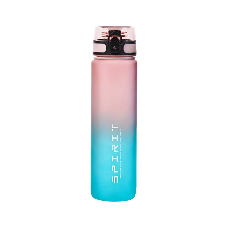 1 Liter Large Capacity Leak Proof Sports Water Bottle Colorful Plastic Cup Drink Items Outdoor Travel Portable Gym Fitness Jugs
