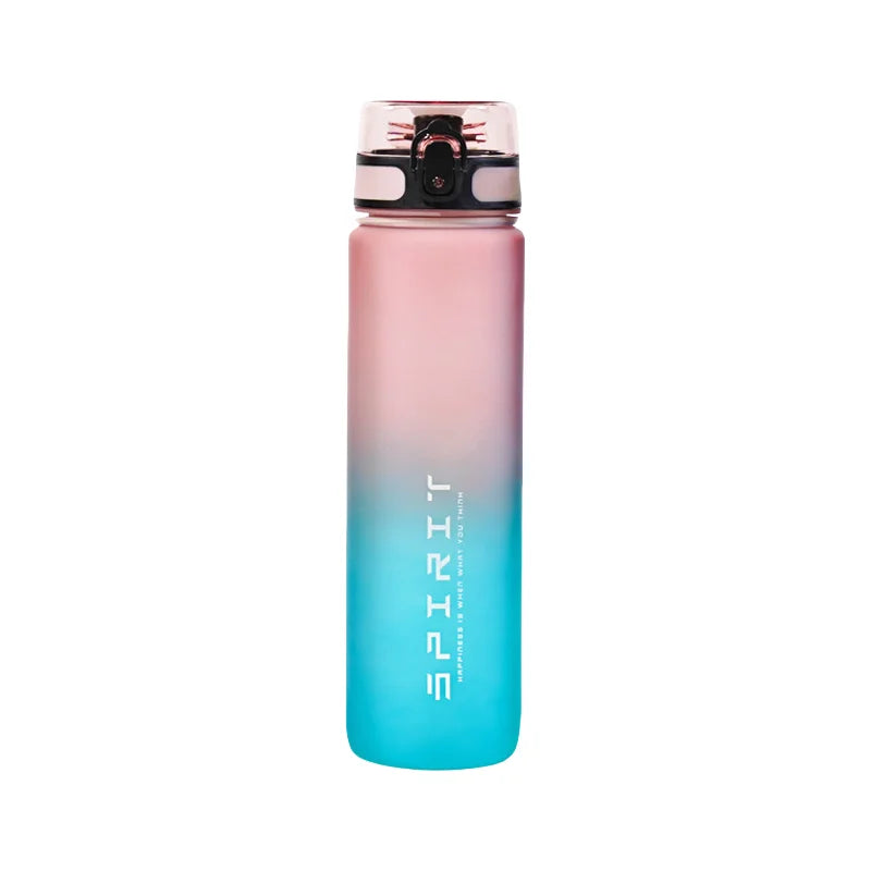 1 Liter Large Capacity Leak Proof Sports Water Bottle Colorful Plastic Cup Drink Items Outdoor Travel Portable Gym Fitness Jugs