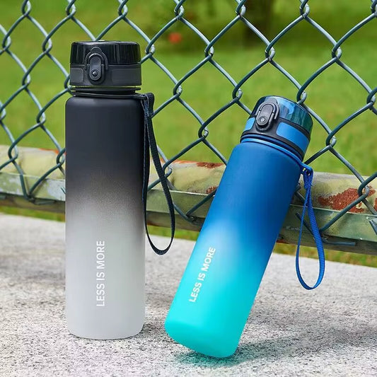 1 Liter Large Capacity Leak Proof Sports Water Bottle Colorful Plastic Cup Drink Items Outdoor Travel Portable Gym Fitness Jugs